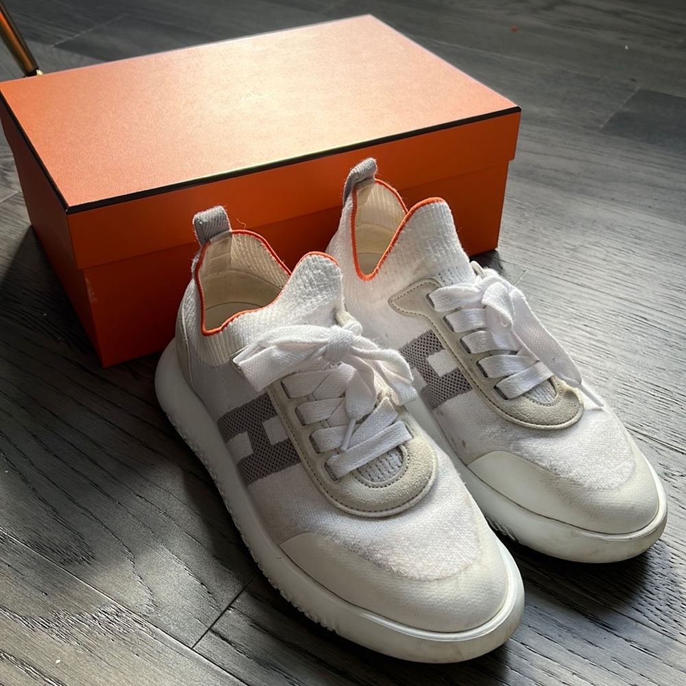 100% Authentic/Purchased from the store- Hermes sneakers 👟 used. 7 1/2
